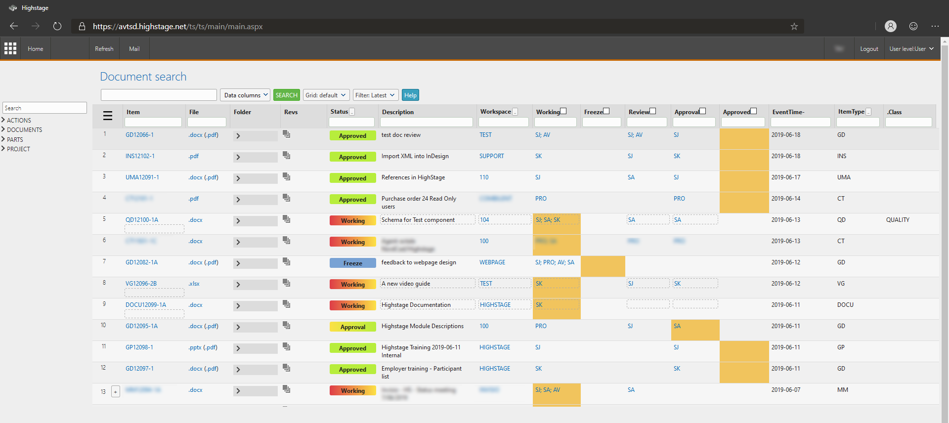 Search grid